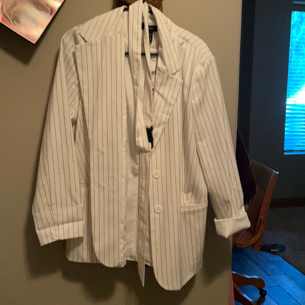 Large black and white blazer